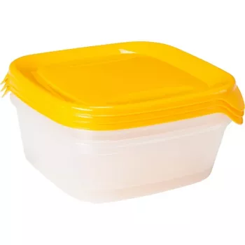 CURVER Fresh & Go komplet posod za hrano za hišne ljubljenčke s 3 kosi, po 0,8L, rumen, zračno tesni pokrovi