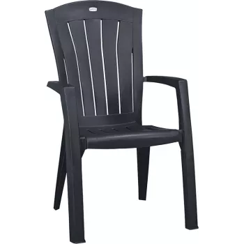 KETER Santorini zložljiv aluminijast vrtni stol, siv, Textilene, UV odporen, vremensko odporen, 110 kg