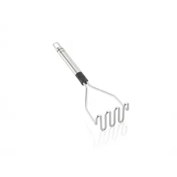 LEIFHEIT ProLine tlačilec za krompir 103032 – nerjavno jeklo 18/10, ergonomski črn ročaj, primeren za pomivalni stroj, 285 mm