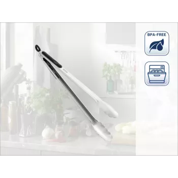 LEIFHEIT kuhinjske in žar klešče 41cm iz nerjavnega jekla z mehanizmom za zaklepanje