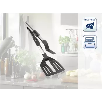 Leifheit ProLine 2-v-1 lopatka za ponev in strgalo za testo, nerjavno jeklo, 30,5 cm