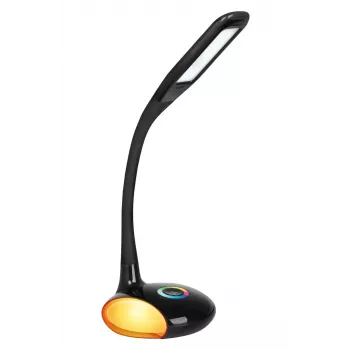 Activejet AJE-VENUS RGB črna LED namizna svetilka z RGB podstavkom, 7W glavna luč, 3W RGB podstavek, 400lm, 3000K/4500K/6000K, upravljanje na dotik, gibljiv krak