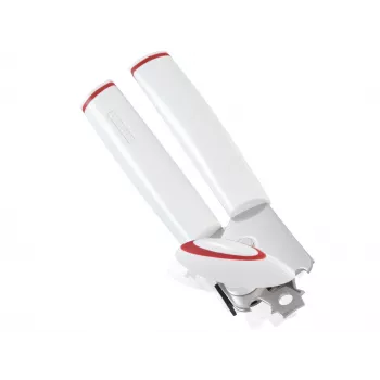 LEIFHEIT odpiralnik za konzerve Lifty ročni Top-Cut z ergonomskim ročajem, rezilo iz nerjavnega jekla, bel/siv