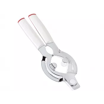 LEIFHEIT ComfortLine odpiralnik za kozarce 103135 – preprosto odvijanje Twist-Assist, nastavljiv ročaj, primeren za pomivalni stroj, bel/siv