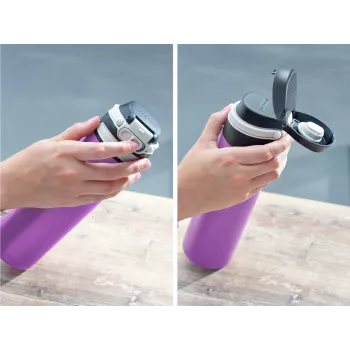 LEIFHEIT Thermos Flip 600 ml vijolična vakuumsko izolirana steklenica iz nerjavnega jekla