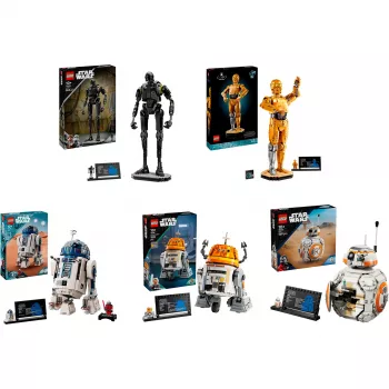 LEGO Star Wars komplet droidov (BB-8, R2-D2, BB-9E) robotski droidi z upravljanjem prek aplikacije