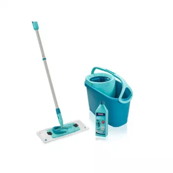 Leifheit komplet za čiščenje tal Clean Twist M Ergo s Power Cleaner 1L, sistem spin-mop, zelen/bel