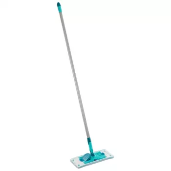 LEIFHEIT POWER CLEAN M Micro Duo ploski brisalec s teleskopskim ročajem, 33cm, zeleno-belo-siv