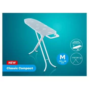LEIFHEIT likalna deska Classic M Compact 120x38cm z bombažno prevleko in trdno odlagalno površino za likalnik