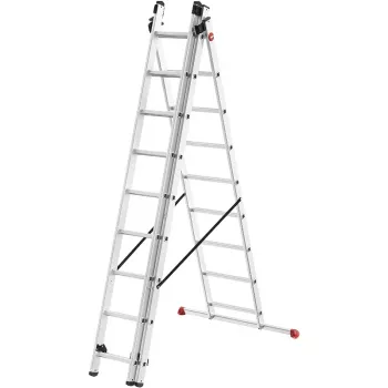 HAILO ProfiStep Combi lestev aluminij 3x9 prečk