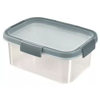 CURVER Smart Eco Fresh pravokotna škatla za shranjevanje 1,2L, prozorna z zelenim pokrovom, 100 % reciklirana plastika