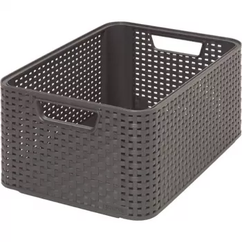 CURVER Style M škatla za shranjevanje 38,6x28,7x17 cm temno siva z videzom ratana 18L