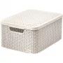 CURVER Style M škatla za shranjevanje s pokrovom, 39,3 x 29,3 x 18,7 cm, krem, 21,6L, zložljiva