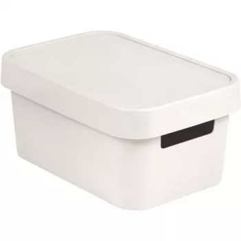 CURVER Infinity Recycled 4,5L škatla za shranjevanje s pokrovom, 27 x 19 x 12 cm, bela