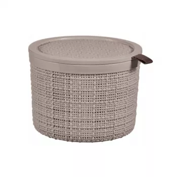CURVER košara s pokrovom Jute okrogla 2L Ø17x13cm bež