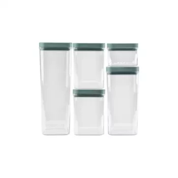 CURVER Kara set posod za shranjevanje suhih živil 0,5L + 2x1,2L + 1,8L + 2,4L, prozoren/petrol, 6-delni, nepredušen, zložljiv, brez BPA