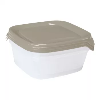 CURVER Fresh&Go 3-delni set kvadratnih posod za shranjevanje 0,8L bež