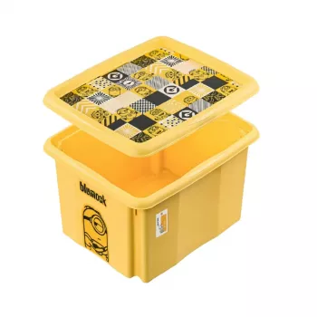 KEEEPER škatla s pokrovom 15L Karolina »Minions Mosaic« 38x29,5x20,5 cm rumena