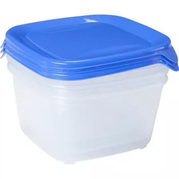 Curver Fresh & Go komplet 3 kvadratnih posod za živila 1,2L moder