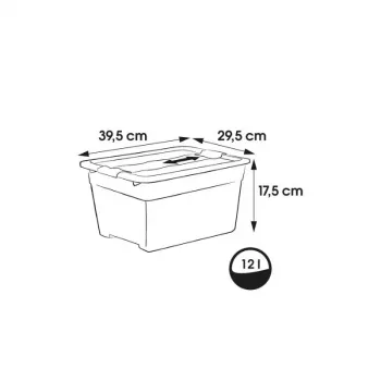 keeeper Crystalbox Cornelia škatla za shranjevanje s pokrovom, 12 L, prosojna, 39,5 x 29,5 x 17,5 cm