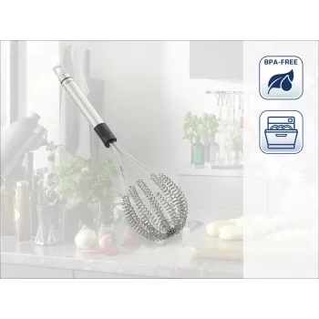 LEIFHEIT ročna metlica Speed Quirl M, nerjavno jeklo, belo-siva, 26 cm