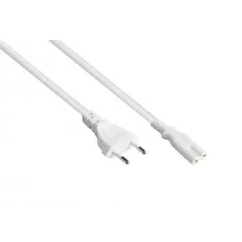Kabelmeister napajalni kabel Euro Type C na C7 Figure-8, bel, 0.75mm², 10m
