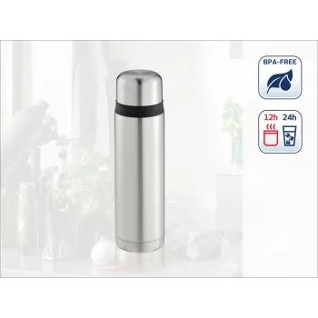 LEIFHEIT Thermos Coco 1,0L vakuumska izolirna steklenica iz nerjavnega jekla, srebrna