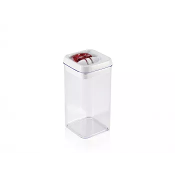 LEIFHEIT Fresh&Easy posoda za shranjevanje živil 1,2 L, nepredušna, brez BPA, prozorna z belo/sivim pokrovom