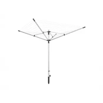 LEIFHEIT LinoLift 500 vrtljivi sušilnik za perilo, 50 m vrvi, aluminijast okvir, višinsko nastavljiv 106-179 cm, UV odporna vrv, priložena talna puša