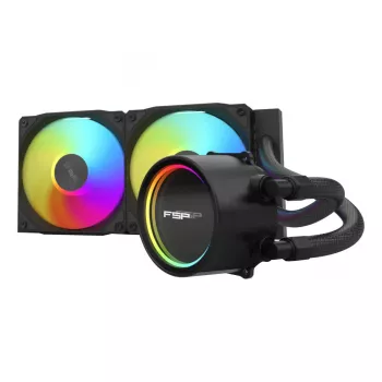 FSP AE24-B 240 mm ARGB vse-v-enem tekočinsko hlajenje CPU, LGA1851/AM5, črno