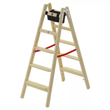 HAILO H77 ComfortLine dvostranske lesene stojne lestve 2x5 stopnic