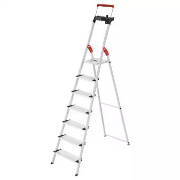HAILO L85 ComfortLine aluminijasta gospodinjska lestev, 7 stopnic, 150 kg, EN 131