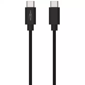 ANSMANN kabel USB-C na USB-C za prenos podatkov in polnjenje, 1,2 m, 60W Power Delivery, črn