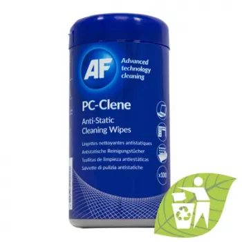 AF APCC100 ECO PC-Clene univerzalne čistilne krpice za delovna mesta, 100 krpic, antistatične, brez alkohola, brez vlaken