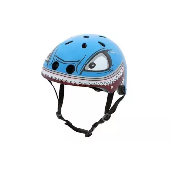 Hornit Shark otroška kolesarska čelada z LED lučjo, modro-siva, 48-53 cm