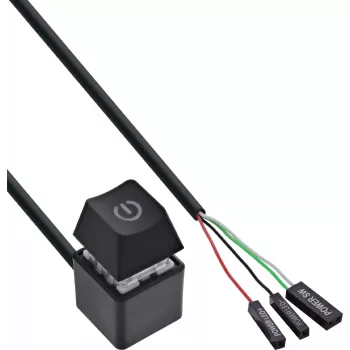 InLine® računalniški kabel za daljinsko stikalo za vklop, črn, 2 m