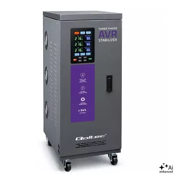 Qoltec trifazni AVR stabilizator napetosti 30kVA servomotor LCD Expert Line