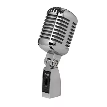 Stagg Vintage SDM 100 dinamični mikrofon z vklopom/izklopom, kardioidni, XLR, krom