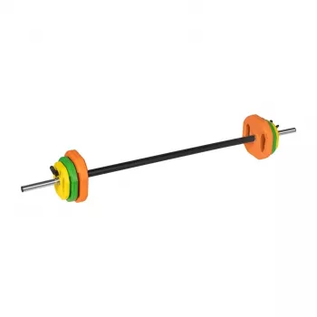 REBEL ACTIVE komplet uteži iz litega železa 20 kg z drogom 140 cm