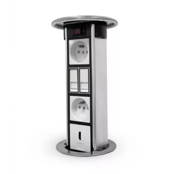 LEGRAND EM/HU-STP-1S-3EU namizni steber prazno ohišje za 8 modulov, aluminij/črna