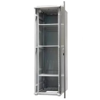 EMITER EmiterNet Top 42U prostostoječa omrežna omara, 600x1000x1980 mm, steklena sprednja vrata, črna EM/SH05D-6042
