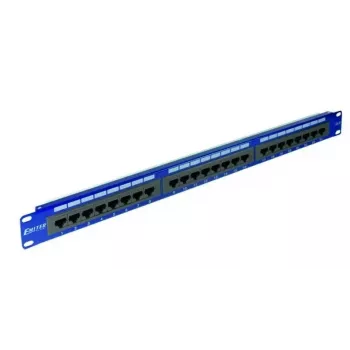 EMITERNET 19-palčni 24-portni Cat.6 UTP patch panel z integrirano polico, 1U, modra DCN/PPFA-951K-248-C6