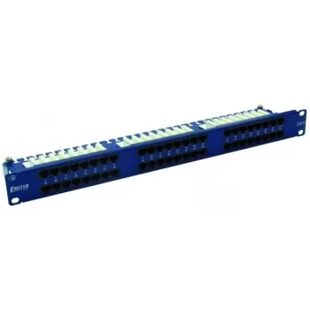 EMITERNET 48-portni RJ45 UTP Cat.6 patch panel 1U s kanalom za upravljanje kablov, modra