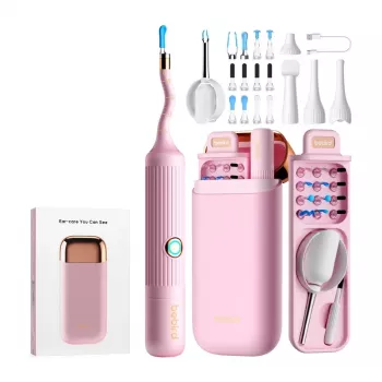 BEBIRD EarSight Plus Pink 5MP Wi-Fi otoskop s 6-osnim žiroskopom, IP67 objektiv, USB-C