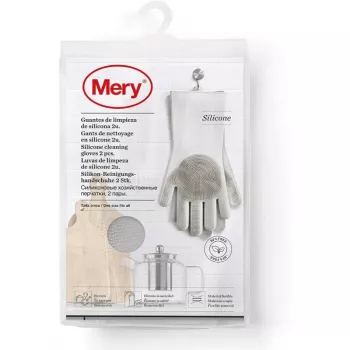 Silikonske rokavice za čiščenje MERY 2 kosa 34,5x15,5x2,6cm, svetlo sive