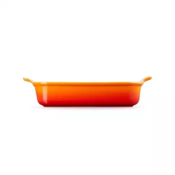LE CREUSET pravokotna pekača Heritage keramika 32x24cm / 4L oranžna