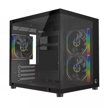 Rampage LUMID ohišje za računalnik M-ATX 3x ventilator ARGB črno