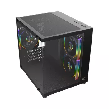 Rampage LUMID ohišje za računalnik M-ATX 3x ventilator ARGB črno