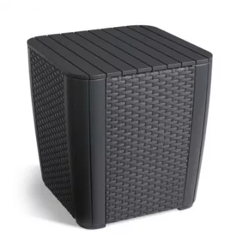 KETER vrtna miza/shranjevalna škatla Luzon Flat Wicker, siva