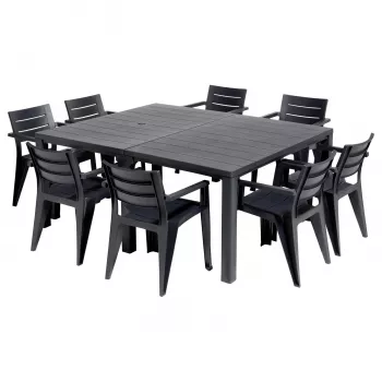KETER vrtna miza Julie Double Table (2 konfiguraciji) siva